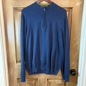 J McLaughlin men’s quarter zip blue sweater size large
